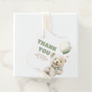 Étiquettes Cadeau Merci de Baby shower de l'ours en peluche mignon
