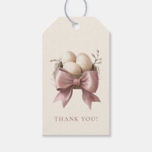 Étiquettes-cadeau Merci de Baby shower de nid à aquarelle mignonne