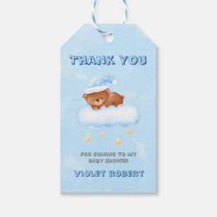 Étiquettes-cadeau Merci de Baby shower de petit ours doux