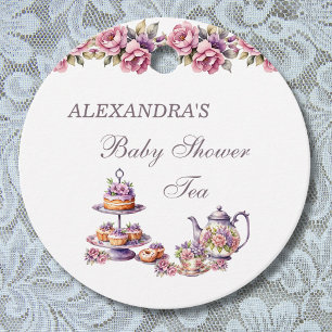 Étiquettes Cadeau Merci de Baby shower de thé floral Lilac rose