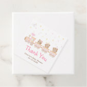 Étiquettes Cadeau Merci de Baby shower de train rose ours (En situation)
