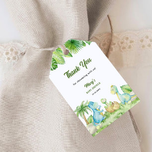 Étiquettes-cadeau Merci de Baby shower Dinosaur