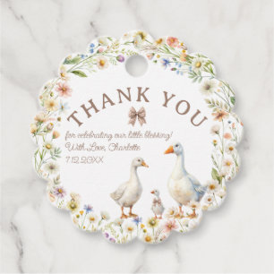 Étiquettes Cadeau Merci de Baby shower d'oie lunaire