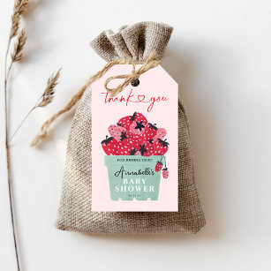Étiquettes-cadeau Merci de Baby shower doux Berry Tag fraise