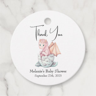 Étiquettes Cadeau Merci de Baby shower Dragon