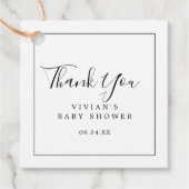 Étiquettes Cadeau Merci de Baby shower minimal (Devant)