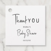 Étiquettes Cadeau Merci de Baby shower neutre moderne simple (Devant)