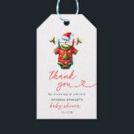 Étiquettes-cadeau Merci de Baby shower Père Noël Red Christmas<br><div class="desc">Ajoutez une touche festive à vos cadeaux avec nos étiquettes Merci Baby shower Père Noël Red Christmas. Dotées d'un joyeux dessin du Père Noël contre un arrière - plan rouge vif, ces étiquettes sont ornées d'accents sur le thème des fêtes comme des saints et des flocons de neige. Parfaits pour...</div>