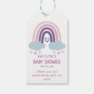 Étiquettes-cadeau Merci de Baby shower petit arc-en-ciel