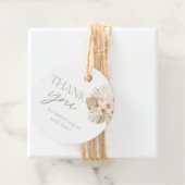 Étiquettes Cadeau Merci de Baby shower vert Boho Sage (En situation)