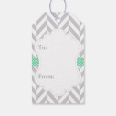 Étiquettes-cadeau Merci de Baby shower vert, gris blanc (Dos)