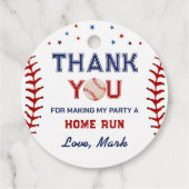 Étiquettes Cadeau Merci de baseball (Dos)