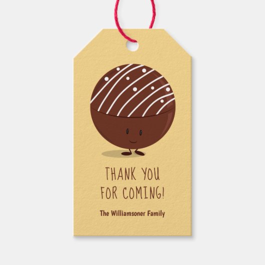 Étiquettes-cadeau Merci de bombe au chocolat chaud (Devant)