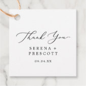 Étiquettes Cadeau Merci de calligraphie noir délicat (Devant)