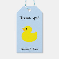 Merci de canard jaune, Bleu Couleur Tags cadeaux
