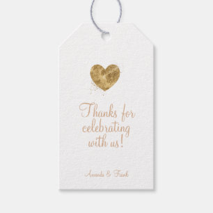 Étiquettes-cadeau Merci de célébrer avec nous Gold Sparkle