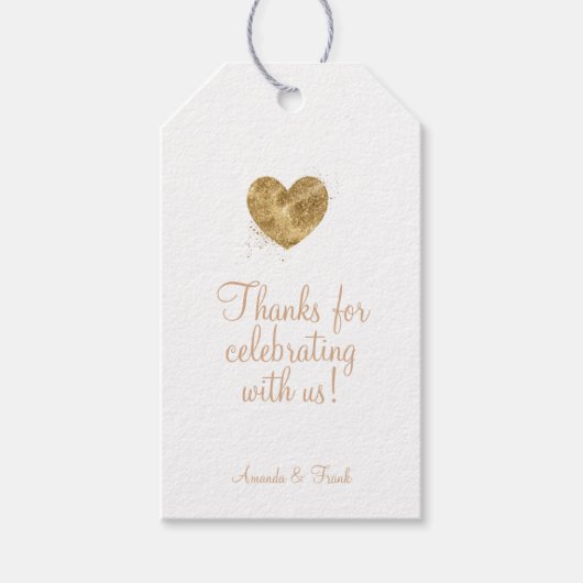 Étiquettes-cadeau Merci de célébrer avec nous Gold Sparkle (Devant)