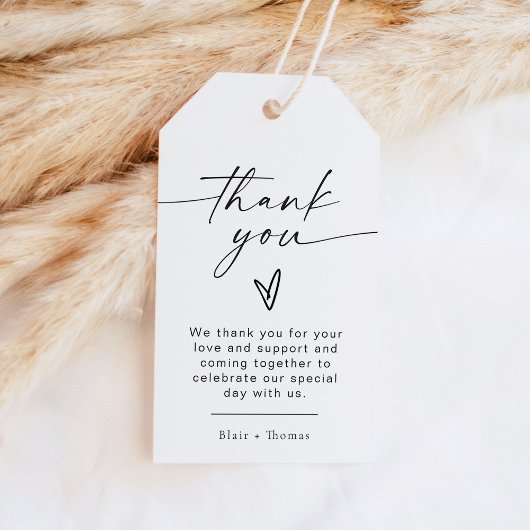 Étiquettes-cadeau MERCI de coeur moderne de Bohême BLAIR