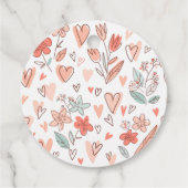 Étiquettes Cadeau Merci de coeur rose et Brown (Dos)