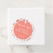 Étiquettes Cadeau Merci de coeur rose et Brown (En situation)