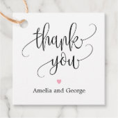 Étiquettes Cadeau Merci DE COULEUR ÉDITABLE Balise Belle calligraphi (Devant)