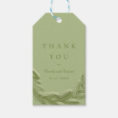 Étiquettes-cadeau Merci de couronnes vertes (Devant)