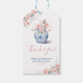 Étiquettes-cadeau Merci de de Baby shower de bocal rose (Devant)