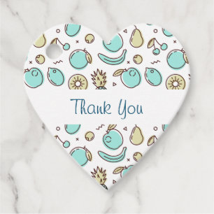 Étiquettes Cadeau Merci de dessin de la ligne d'été Motif de fruits