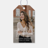 Étiquettes-cadeau Merci de diplôme de  photo de script manuscrit (Devant)