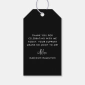 Étiquettes-cadeau Merci de diplôme de  photo de script manuscrit (Dos)