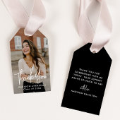 Étiquettes-cadeau Merci de diplôme de  photo de script manuscrit