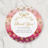 Étiquettes Cadeau Merci de fête d'anniversaire Cheetah Leopard (Dos)