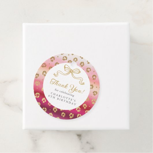 Étiquettes Cadeau Merci de fête d'anniversaire Cheetah Leopard (En situation)