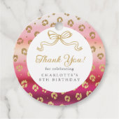 Étiquettes Cadeau Merci de fête d'anniversaire Cheetah Leopard (Devant)