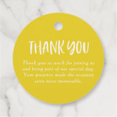 Étiquettes Cadeau Merci de fête d'anniversaire de l'arrosage jaune (Dos)