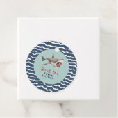 Étiquettes Cadeau Merci de fête d'anniversaire de requins (En situation)