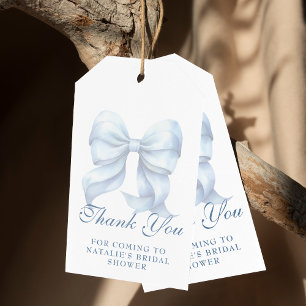 Étiquettes-cadeau Merci de Fête des mariées à boue bleue personnalis
