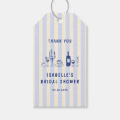 Étiquettes-cadeau Merci de Fête des mariées à rayures (Devant)