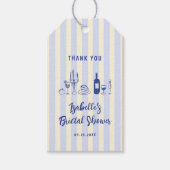 Étiquettes-cadeau Merci de Fête des mariées à rayures (Devant)