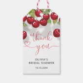 Étiquettes-cadeau Merci de Fête des mariées cerise (Devant)
