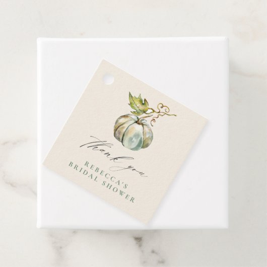Étiquettes Cadeau Merci de Fête des mariées Citrouille de calligraph (En situation)