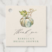 Étiquettes Cadeau Merci de Fête des mariées Citrouille de calligraph (Devant)