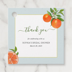 Étiquettes Cadeau Merci de Fête des mariées Citrus Orange