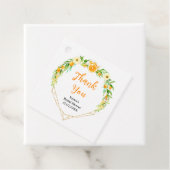 Étiquettes Cadeau Merci de Fête des mariées d'agrumes d'oranges (En situation)