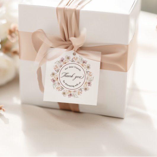 Étiquettes Cadeau Merci de Fête des mariées d'aquarelle florale chic