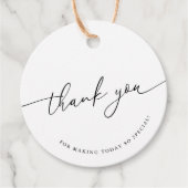 Étiquettes Cadeau Merci de Fête des mariées de calligraphie minimali (Devant)