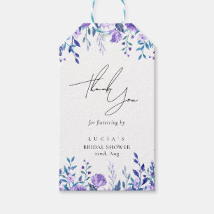 Étiquettes-cadeau Merci de Fête des mariées de jardin fleuri violet