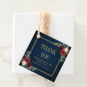 Étiquettes Cadeau Merci de Fête des mariées de la marine de Bourgogn (En situation)