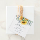 Étiquettes Cadeau Merci de Fête des mariées de tournesol rustique (En situation)