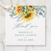 Étiquettes Cadeau Merci de Fête des mariées de tournesol rustique (Devant)